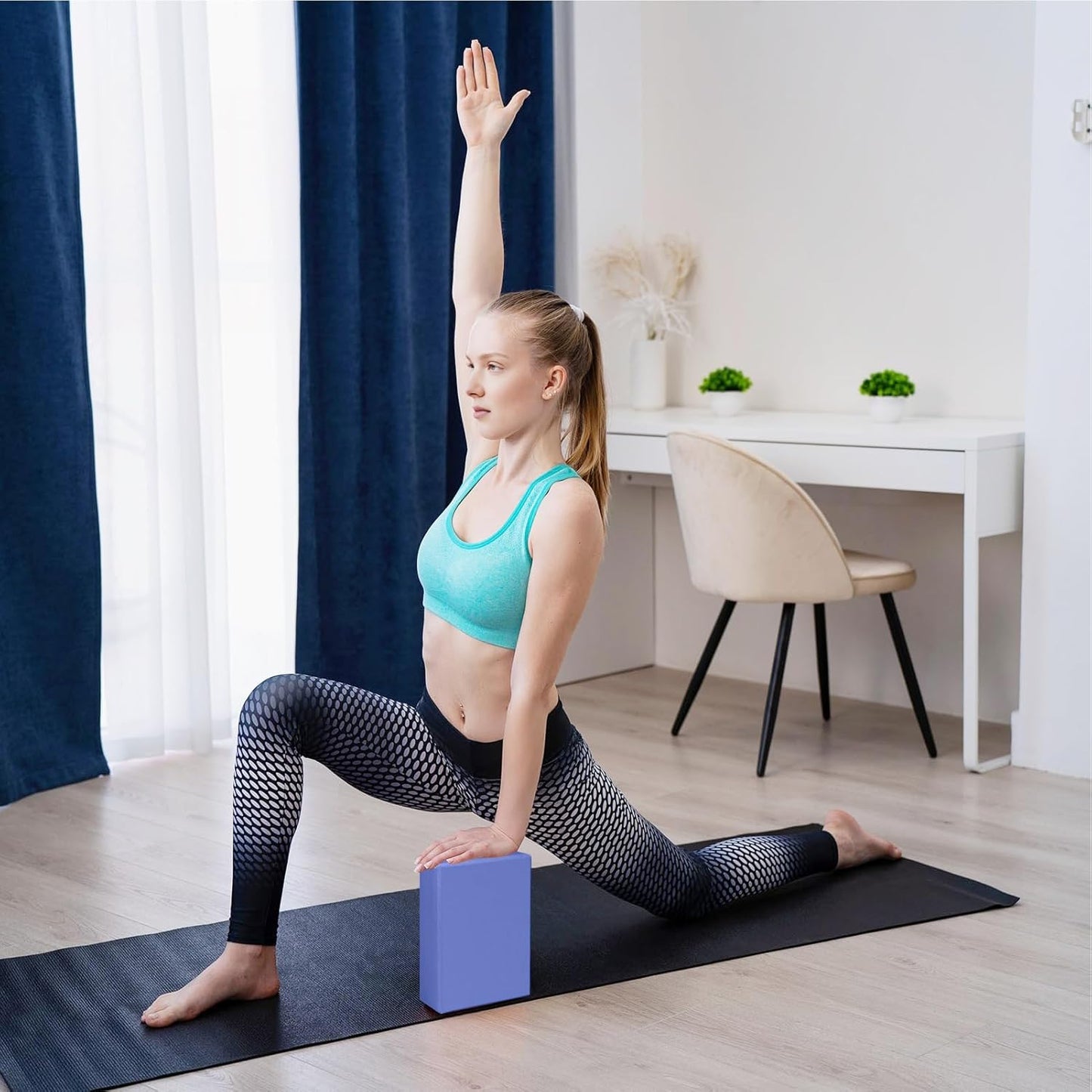 Yoga Blocks 2 Pack 3x6x9IN Foam Block Supportive Latex-Free with Rounded Edges, Non-Slip Exercise Blocks for Pilates, Meditation, Balance, Stretching and Deep Poses