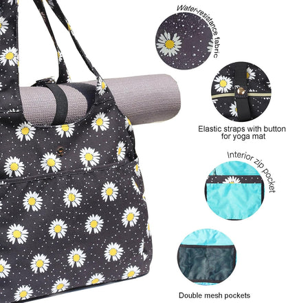 ESVAN Yoga Tote Bag Mat bag Women Shoulder Bags Carryall Tote for Travel Office Workout Gym Nurse Beach