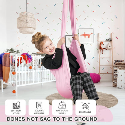 Aokitec Therapy Swing for Kids with Special Needs (Hardware Included) Snuggle Swing Cuddle Hammock Indoor Adjustable Aerial Yoga for Children with Autism, ADHD, Asperger, Sensory Integration