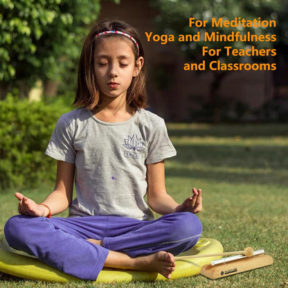 Meditation Chime with 3 Tone (C-E-G) Wooden Hand-held Chimes for Classroom Management, Yoga, Meeting and Sound Therapy, Chime Mallet Included