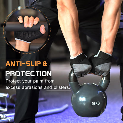 sunnex Workout Gloves for Women - Breathable Weight Lifting Gloves with Non-Slip Silicone Padding, Fingerless Gym Gloves for Cycling, Rowing, Pull Ups & Training (4 Sizes)