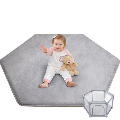 Large Thick Baby Play Mat for Floor,Padded Foam 59x79 Playpen Mat,Soft Support&Plush Feel Nursery Kids Rug,Non Slip for Toddler,Infants,Kids Playroom,Yoga,Baby Crawling,Tummy Time (Light Grey)