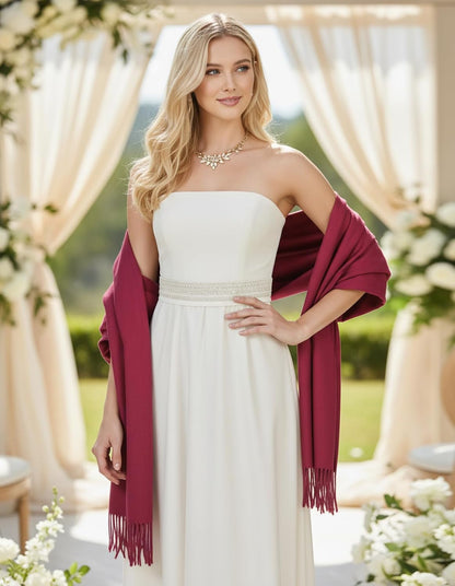 Women's Scarf Pashmina Shawls and Wraps for Evening Dress Wedding Bridal Bridesmaid Winter Warm Long Large Scarves - Colors B