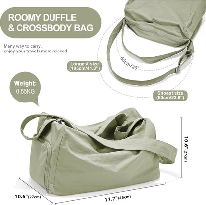 Small Gym Bag with Shoe Compartment, Workout Sport Duffle Bag for Women Travel, Waterproof Shoulder Overnight Bags Lightweight Carry on Tote Bags for Swim, Yoga, Dance