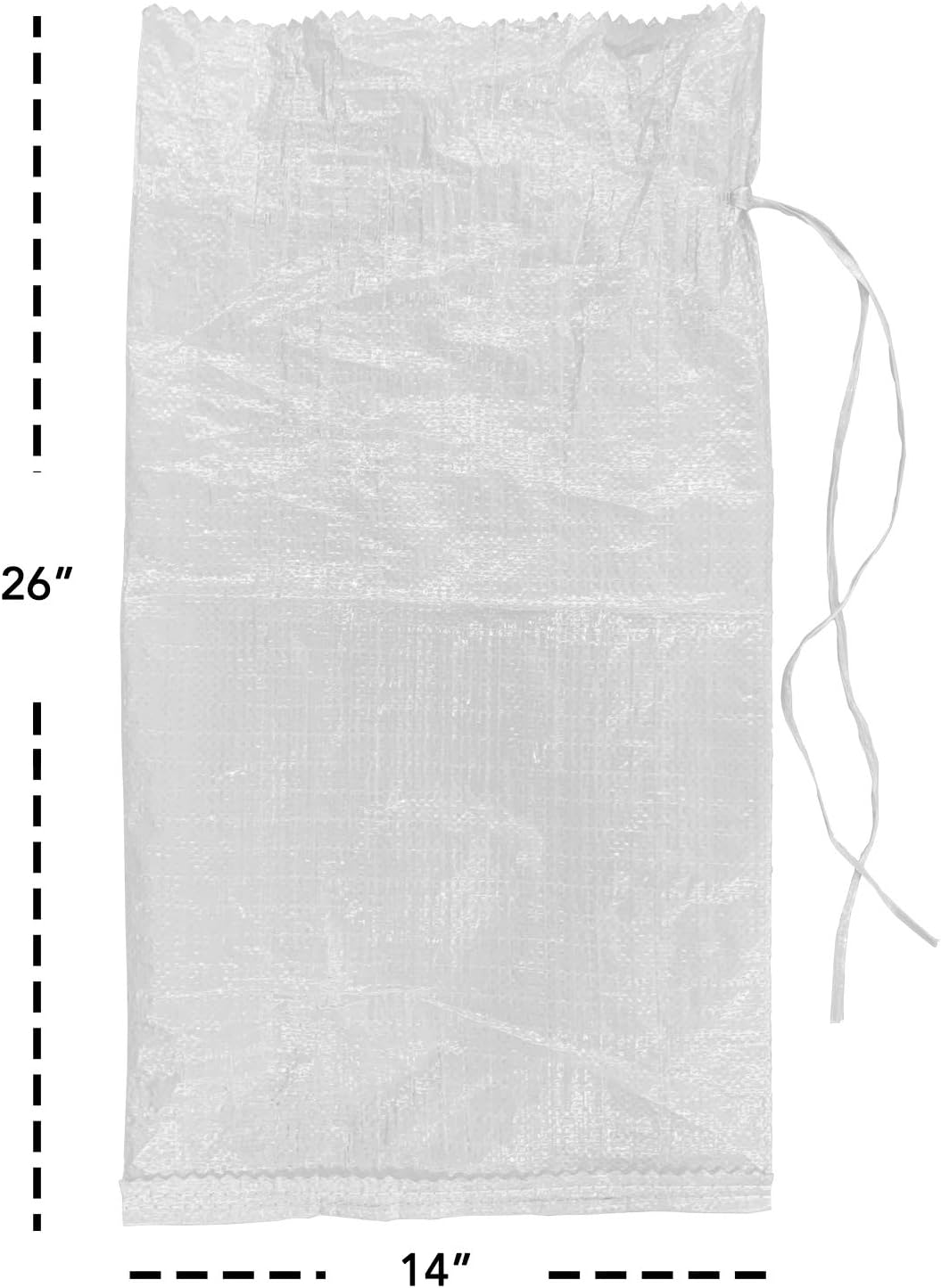 AK TRADING CO. 14" x 26" Poly Sandbags W/UV Protection & Built-in Ties - Flood Water Barrier - Tent Sandbags - Orange
