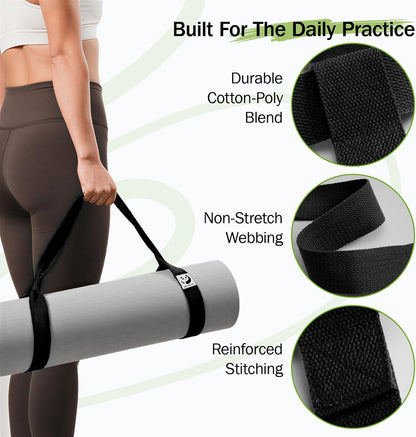 Slim Panda 2-Pack Yoga Mat Straps, Adjustable Yoga Mat Straps, Yoga Mat Storage Straps (Yoga mat not included)
