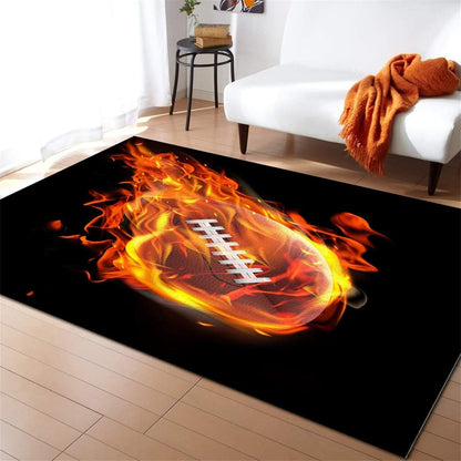 Sports Field Area Rug,5x7ft, Soccer Field Chalked Blackboard Football Stadium Board Painted Non-Slip Soft Carpet Floor Mat Indoor Living Room Bedroom Rugs Yoga Mat Home Decor