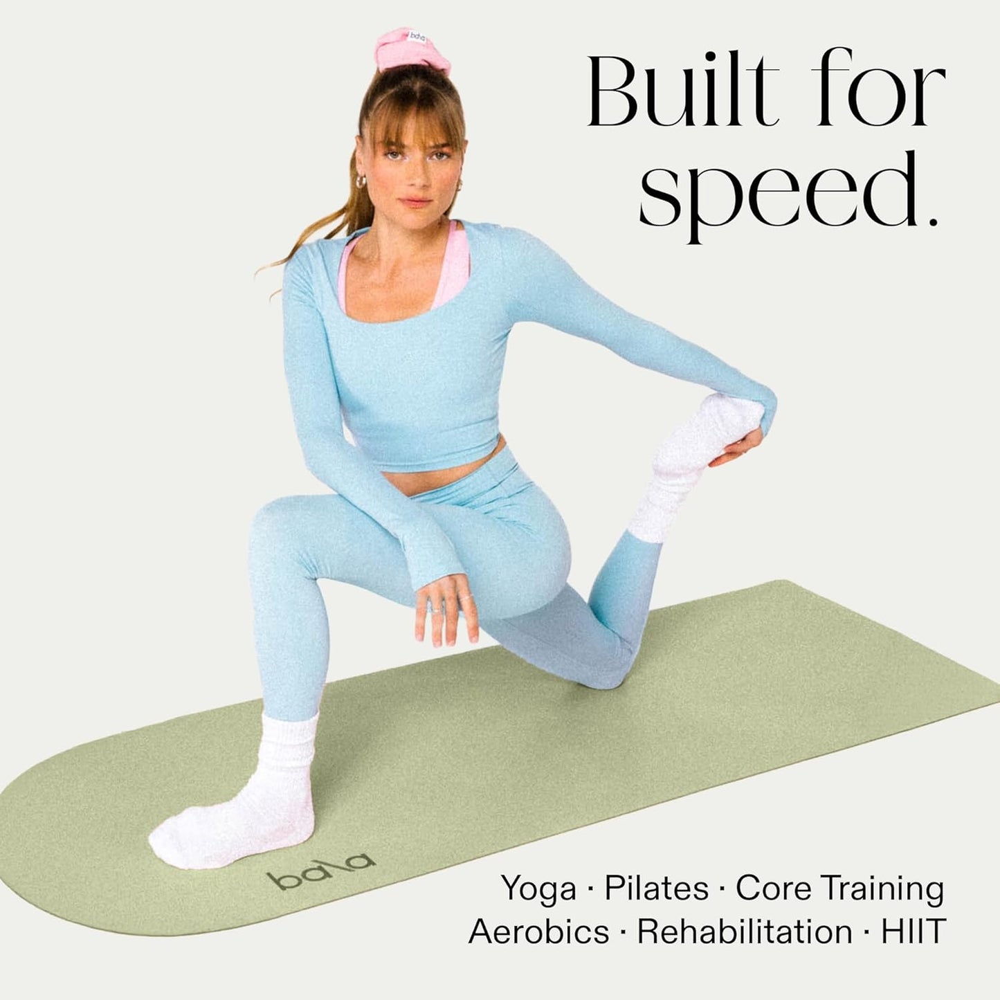 Bala Yoga Mat for Home Gym - Non Slip Exercise Mat for Home Workout, Stretching, Pilates, Aerobics & Floor & Fitness Work Out - Indoor Exercising Mat