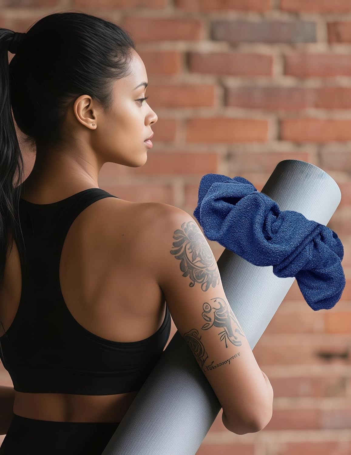 Yoga Mat Scrunchie - Holds Your Yoga Mat in Style - Durable & Elasticity Fabric - Fits All Standard Yoga Mats (mat not included)