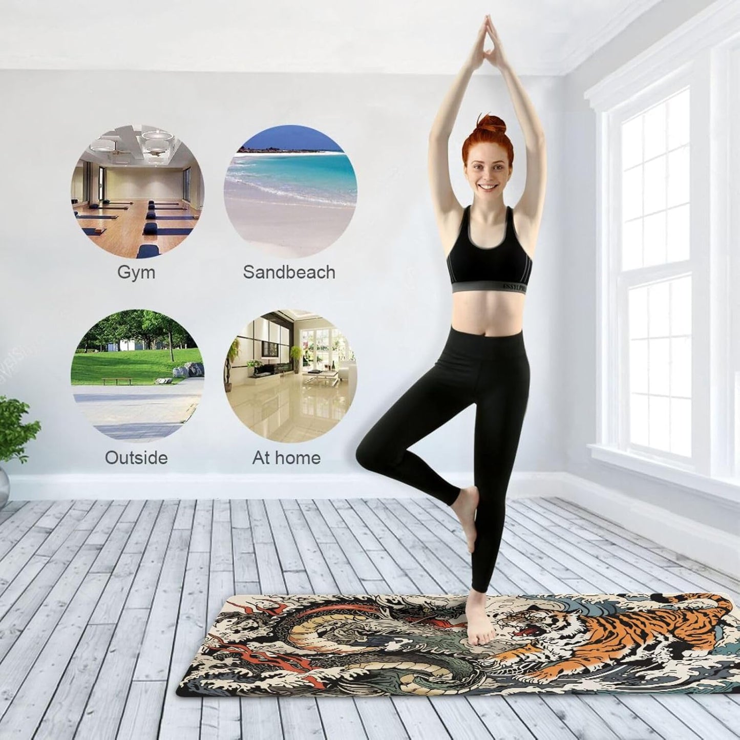 Qilmy Fantasy Mandala Pattern Yoga Mat, Non-Slip Texture Pro Yoga Mat Eco Friendly Exercise & Workout Mat for Yoga, Pilates and Floor Exercises