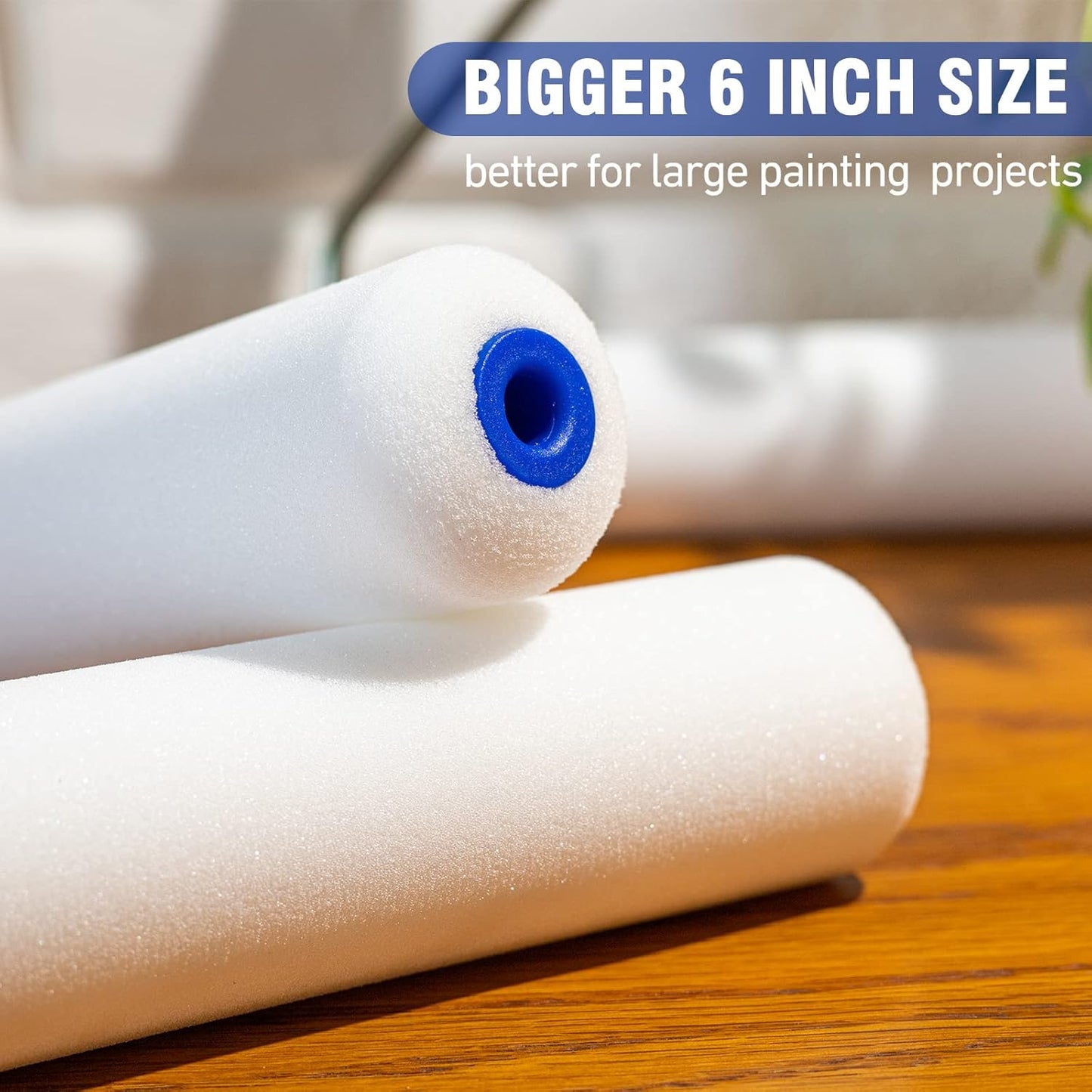 Mister Rui Foam Paint Roller, 4 Inch Paint Roller 10 Pack, Small Paint Roller, Foam Paint Roller 4 Inch, Small Foam Paint Roller High Density, 4 Inch Foam Rollers for Painting Walls, Cabinets