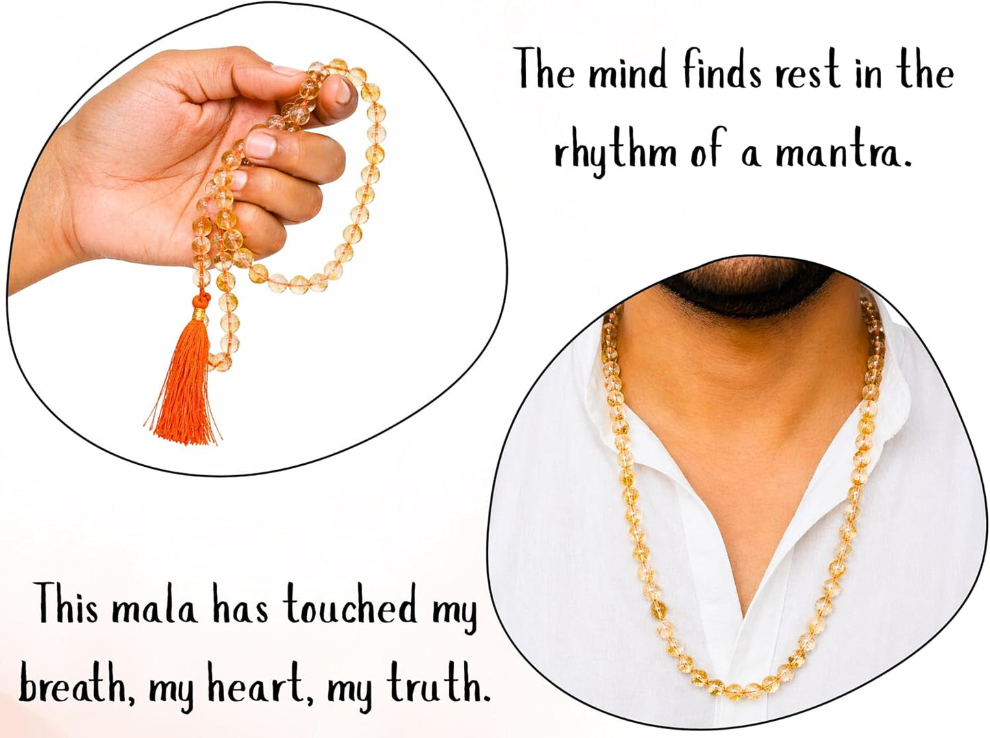 Amazing Gemstone 108 Beads Handmade Mala (Knotted, Rudraksha) - Colors B