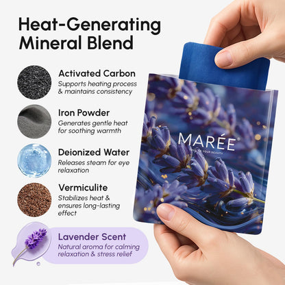 MAREE Heated Eye Masks for Dry Eyes – Steam Eye Mask Disposable – Self Heating Eye Mask for Puffy Eye – Facial Steamer Alternative for Relaxation – Warm Compress for Eyes – Spa Gift for Women
