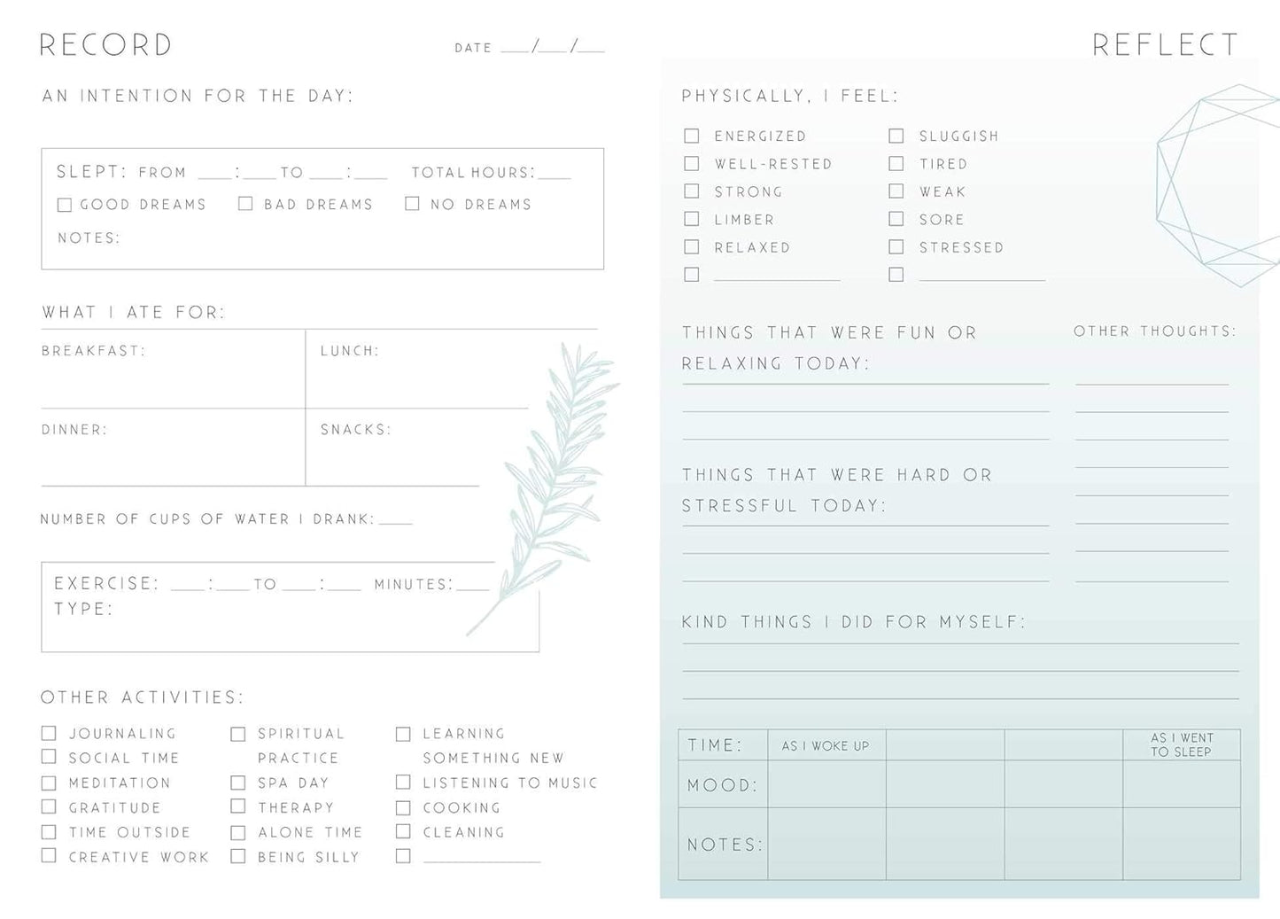 Self-Care: A Day and Night Reflection Journal (Inner World)