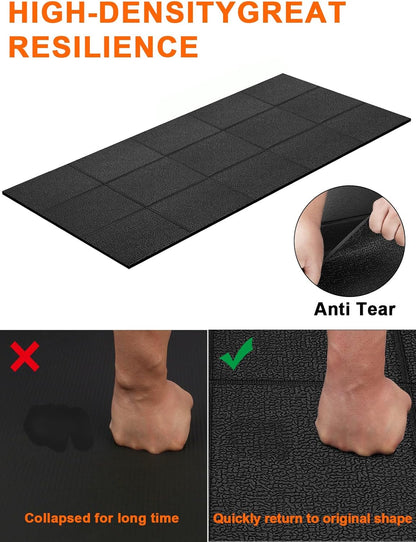 Treadmill Mat,70"x32",6mm Thickness Foldable Exercise Equipment Mat for Carpet Hardwood Floors, Compatible with Walking Pad,Spin Bike,Elliptical Trainer,Rowing Machine