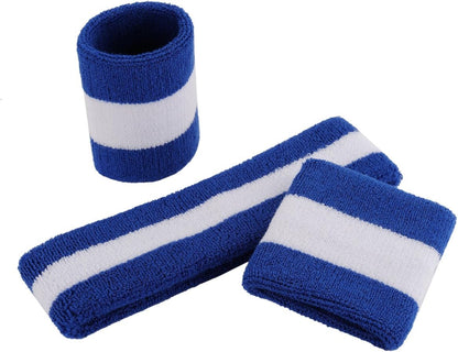 ONUPGO Sweatband Set Sports Headband Wristband Set Sweatbands Terry Cloth Wristband Wrist Sweatband Headbands Moisture Wicking Sweat Absorbing Head Band