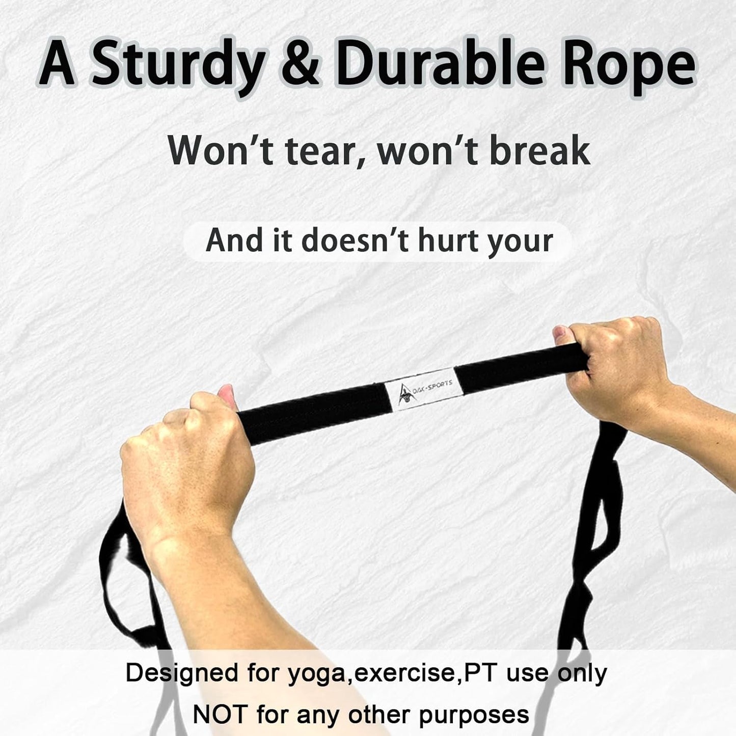 Stretching Strap Yoga Strap with Loops, Stretch Straps for Physical Therapy, Non-Elastic Exercise Strap for Pilates, Dance and Gymnastics with Workout Guide