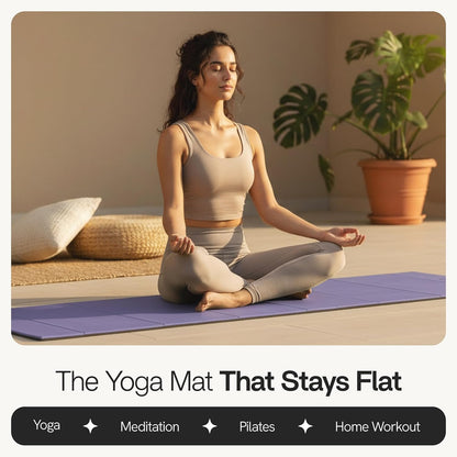 Folding Yoga Mat, TPE Folding Yoga Mat, Foldable Exercise Mat for Yoga, Pilates, Floor Workouts, Compact Design, Travel Friendly, Ideal for Home & Gym, Knee pad, Kneeling pad, No Roll Mat
