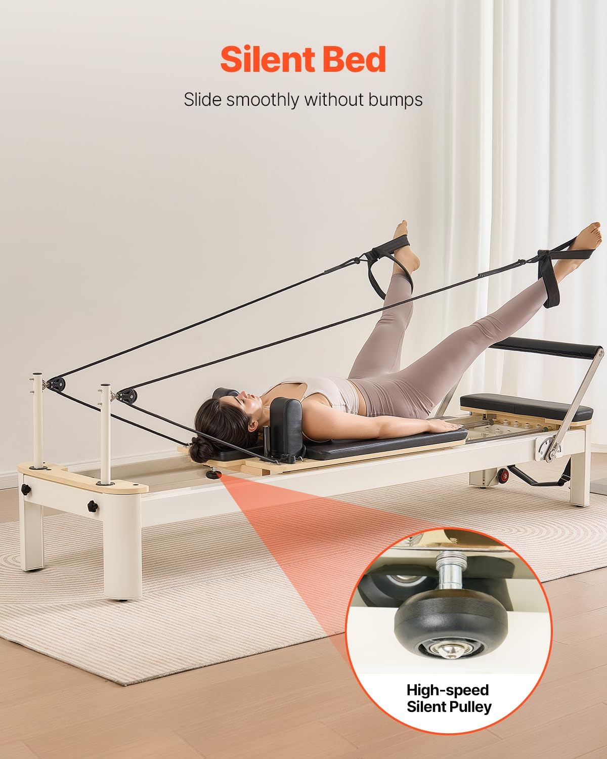 VEVOR Pilates Reformer, Reformer Pilates Machine with Cadillac Trapeze Table or Tower & Mat, Pilates Equipment for Home Workout and Studio, Includes Jump Board，Sitting Box