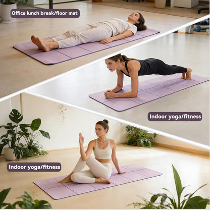 Foldable Yoga Mat Thick Non-Slip Exercise Mat - Packable Travel Fitness Mat with Carrying Bag for Yoga, Pilates, Workout, Home & Gym