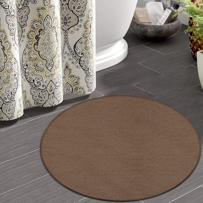 Women's Large Home Decor Mat, Soft Round Yoga Carpet, Non Slip Machine Washable Home Office Circle Rug Purple