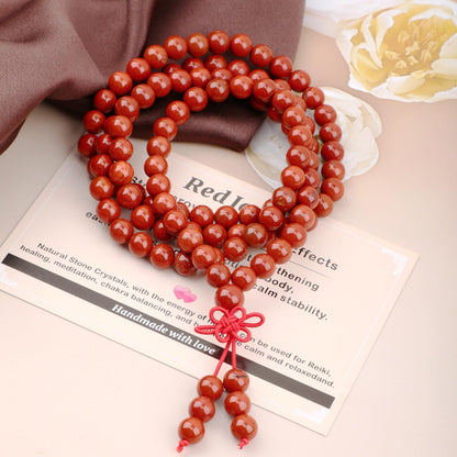 AD Beads 6mm 8mm 108 Prayer Mala Jasper Elastic Bracelet - Handmade Yoga Meditation Healing Power Energy Gifts for Unisex Adult.