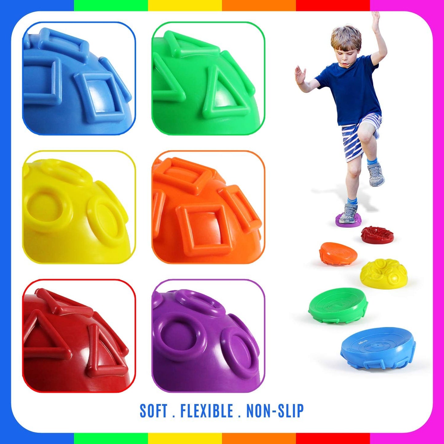 Yes4All Hedgehog Balance Pods for Exercise, Core Body Balancing, Balance Pods for Youth & Adults with Hand Pump - Set of 5