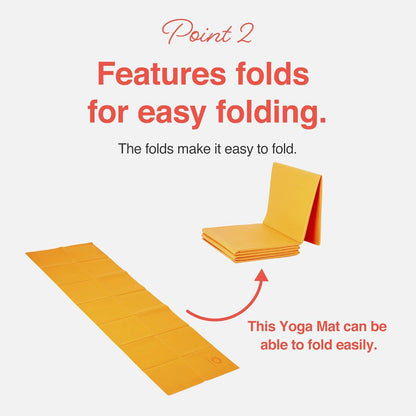Primasole Folding Yoga Travel Pilates Mat Foldable Easy to Carry to Class Beach Park Tear resistant Travel Picnics 4mm Thick 9 Colors