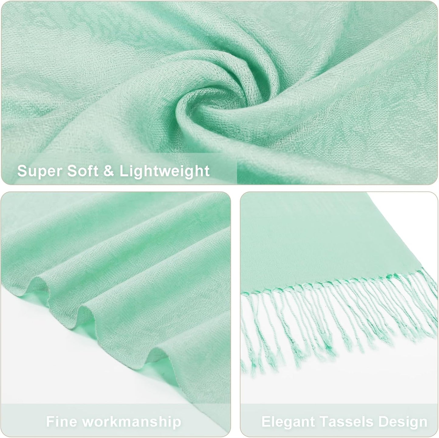 vimate Silky Paisley Pashmina Shawl Scarf-Women's Soft Double-side Jacquard Pashminas Wrap for Evening Dress Travel Shawl