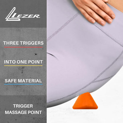 LEZER Trigger Massage Point, Manual Massage Ball, Muscle Knots Relief Tool, Myofascial Release, Physical Therapy, Deep Tissue Back Massage, Plantar Fasciitis, 2.9 in x 2.1 in (Blue)
