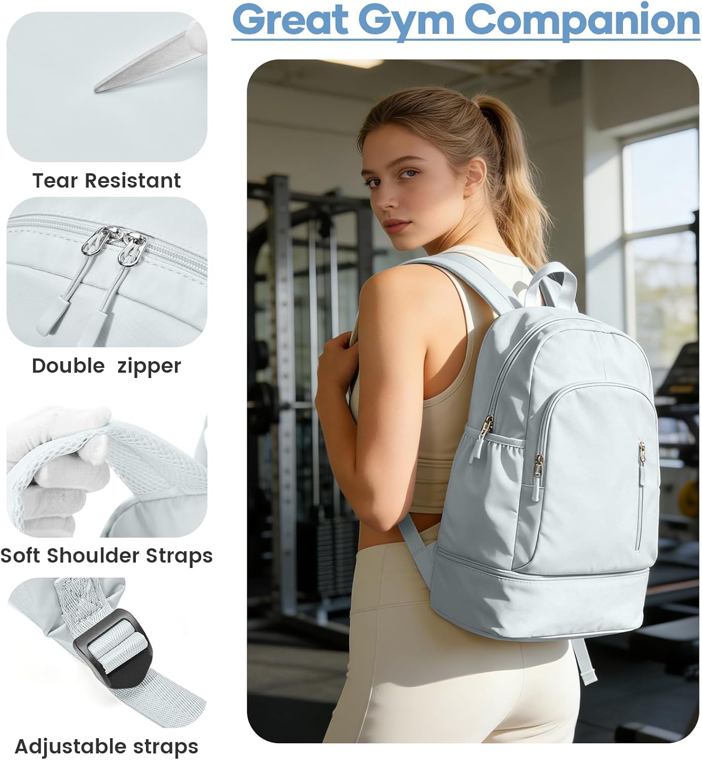 Gym Backpack for Women Men, Dance Backpacks With Shoe Compartment, Sports Back pack For Yoga Fitness Beach Hiking Sports(Green)