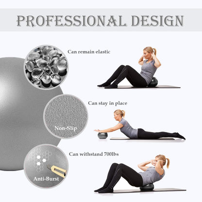 PL-0003 Soft Exercise Ball, Anti-Burst Yoga Ball Chair Supports 2200lbs PL-0003
