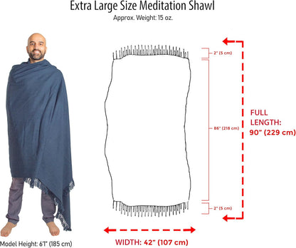 Meditation Shawl or Meditation Blanket, Shawl/Wrap, Oversize Scarf/Stole. Large. Unisex.