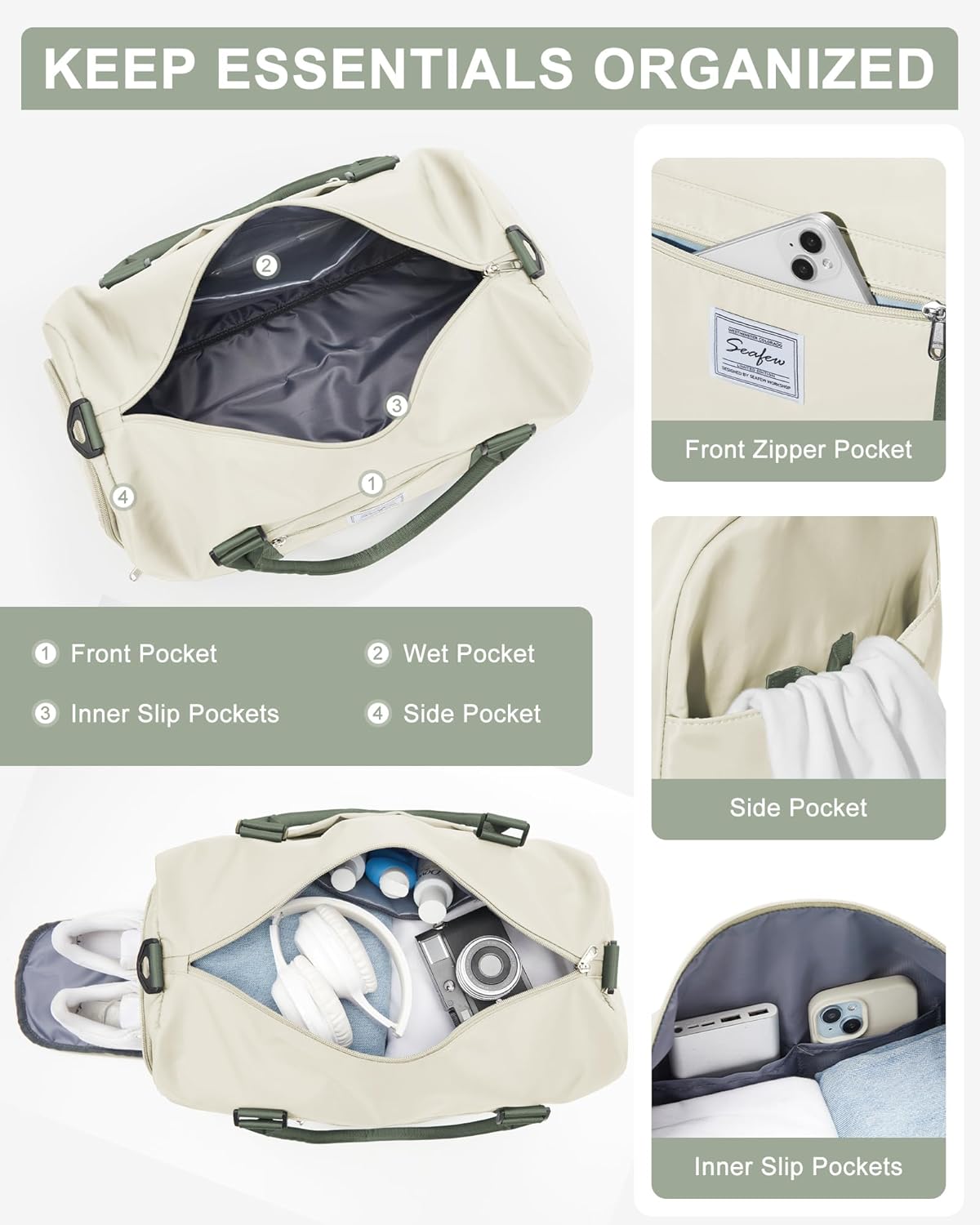 Gym Bag Womens Mens with Shoes Compartment and Wet Pocket Travel Duffel Bag for Women for Plane Sport Gym Tote Bags Swimming Yoga Waterproof Weekend Overnight Carry on Bag Hospital Holdalls - Colors B