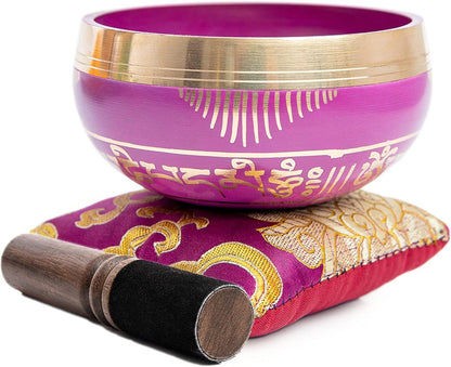 Tibetan Singing Bowl Set - Authentic Handcrafted Mindfulness Meditation Holistic Sound 7 Chakra Healing by Himalayan Bazaar (Turquoise)