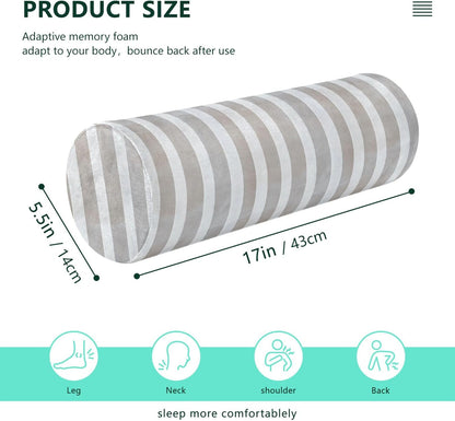 Yoga Bolster Pillow Round Neck Roll Pillow Bed Round Pillow for Baby Cylinder Decorative Pillow Bolster Pillow Covers with Zipper Gold Stripe