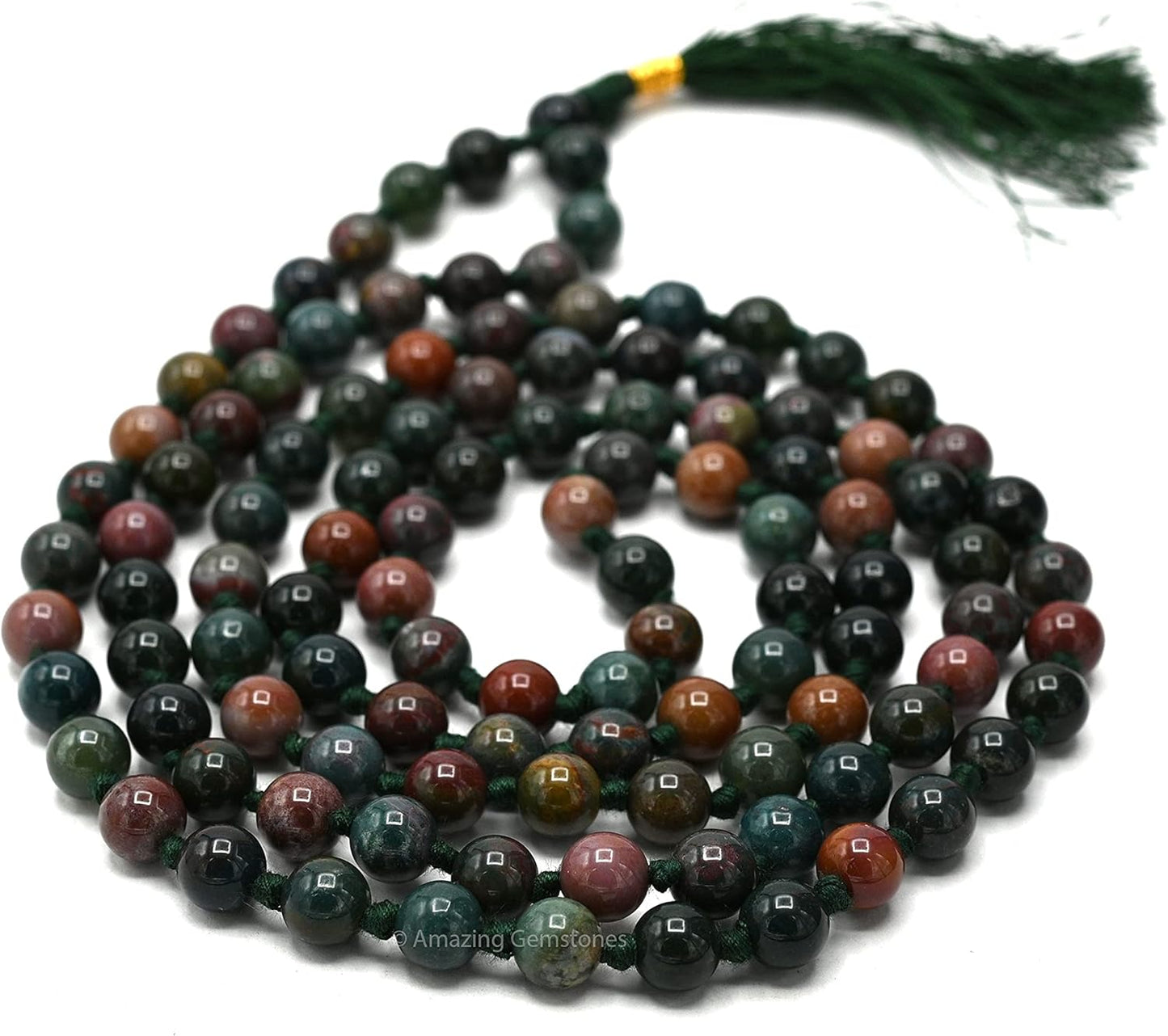 Amazing Gemstone 108 Beads Handmade Mala (Knotted, Rudraksha) - Colors B