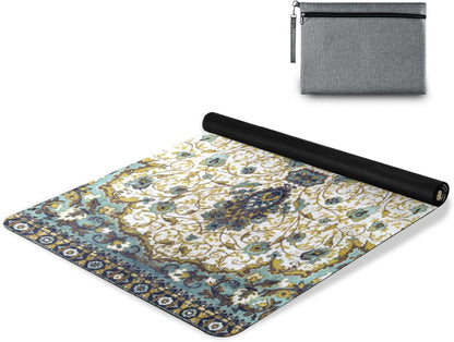 YETTASBIN Persian Carpet Texture Yoga Mat for Women Men, Non Slip Exercise Mat Portable Travel Workout Mat with Storage Bag for Home Yoga, Pilates, Fitness 71x 26 Inch