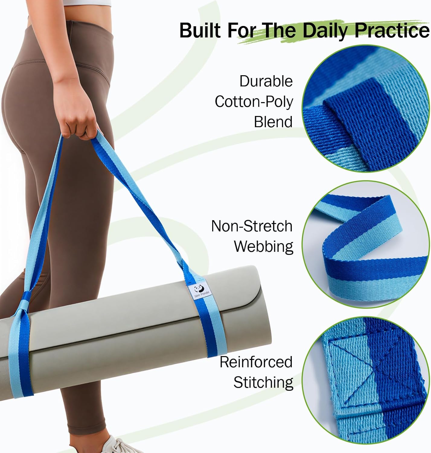 Slim Panda Yoga Mat Straps for Carrying, Adjustable Yoga Mat Carrier Sling Fits All Mats(Mat Not Included)
