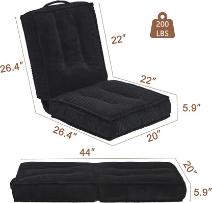 Adjustable Floor Chair with Back Support, 6-Position, Folding Japanese Meditation Tatami Chair, Comfy Gaming Chairs for Adults, Accent Sofa Reading Chairs, Living Room, Bedroom, Coffee