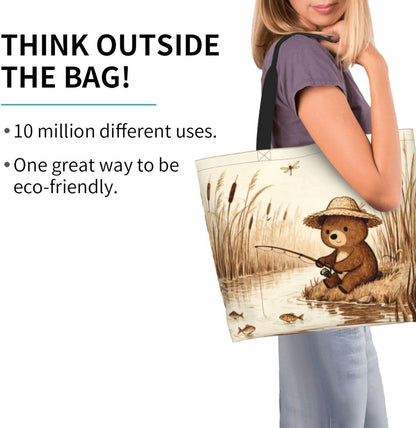 Tote Shoulder Bag Large Durable Reusable Eco-friendly Handbag Lightweight Stylish for Daily Use-19.7x15.7x5.9 Inch - Colors A