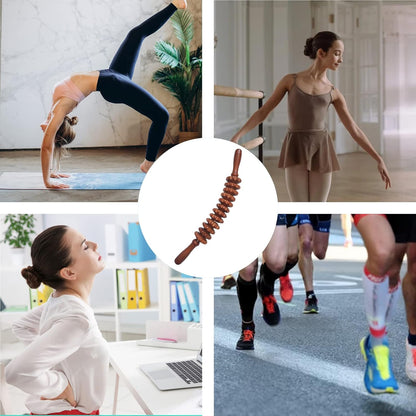 Wood Therapy Massage Tools Manual Massage Roller Stick for Body Sculpting, Maderoterapia Kit- Cellulite Massager for Muscle Pain Relief, Fascia, Cellulite