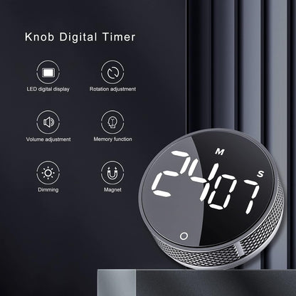 AVINIA Digital Kitchen Timers, Visual timers Large LED Display Magnetic Countdown Countup Timer for Classroom Cooking Fitness Baking Studying Teaching, Easy for Kids and Seniors Black