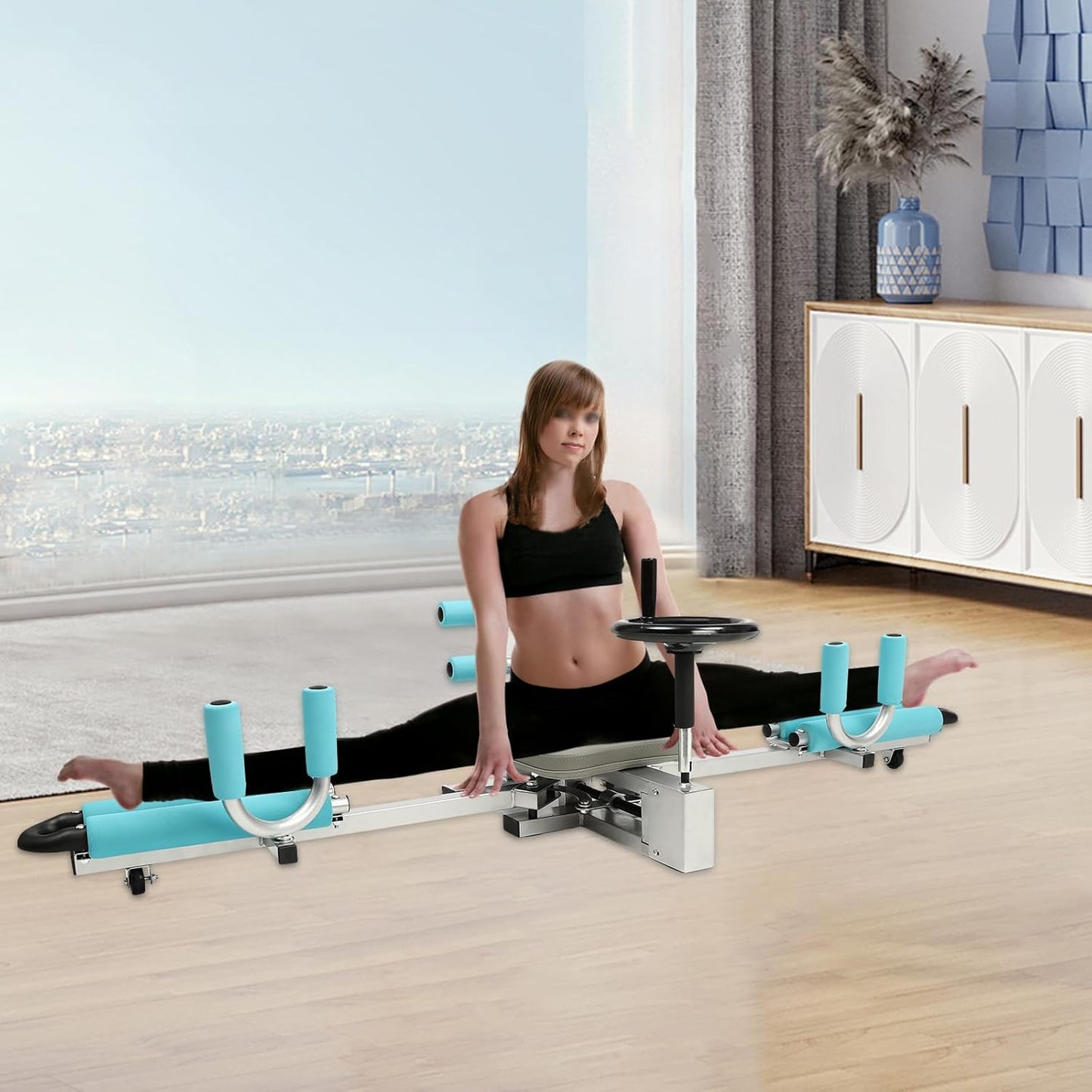 Leg Stretcher, 220/330Lbs Heavy Duty Split Machine for Leg Stretching, Leg Stretching Split Machine, Flexibility Stretching Equipment Black/Blue