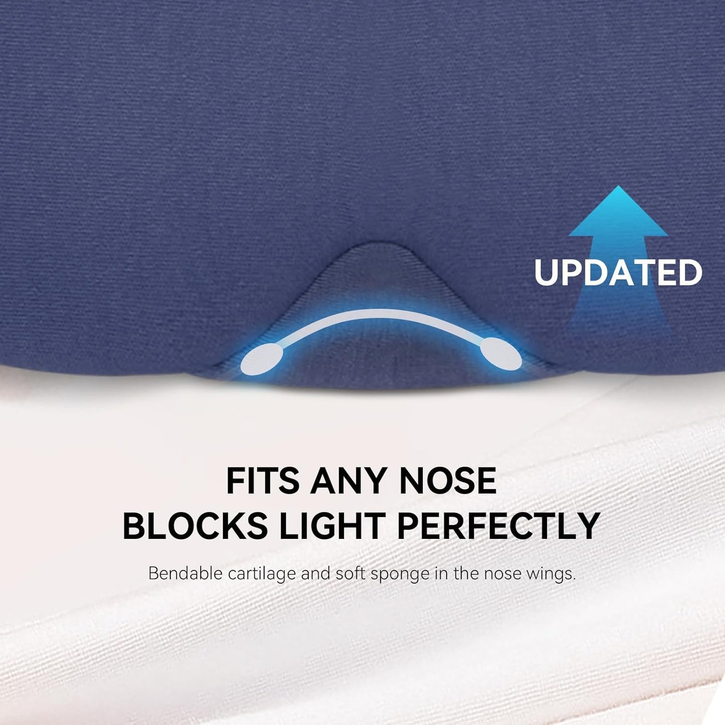 Mavogel Cotton Sleep Eye Mask - Updated Design Light Blocking with Adjustable Nose Bridge, Soft and Comfortable Night Eye Mask for Men Women, Eye Blinder for Shift Work, Includes Travel Pouch, Black