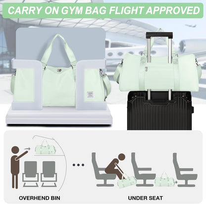 Gym Bag Womens Mens with Shoes Compartment and Wet Pocket Travel Duffel Bag for Women for Plane Sport Gym Tote Bags Swimming Yoga Waterproof Weekend Overnight Carry on Bag Hospital Holdalls - Colors C
