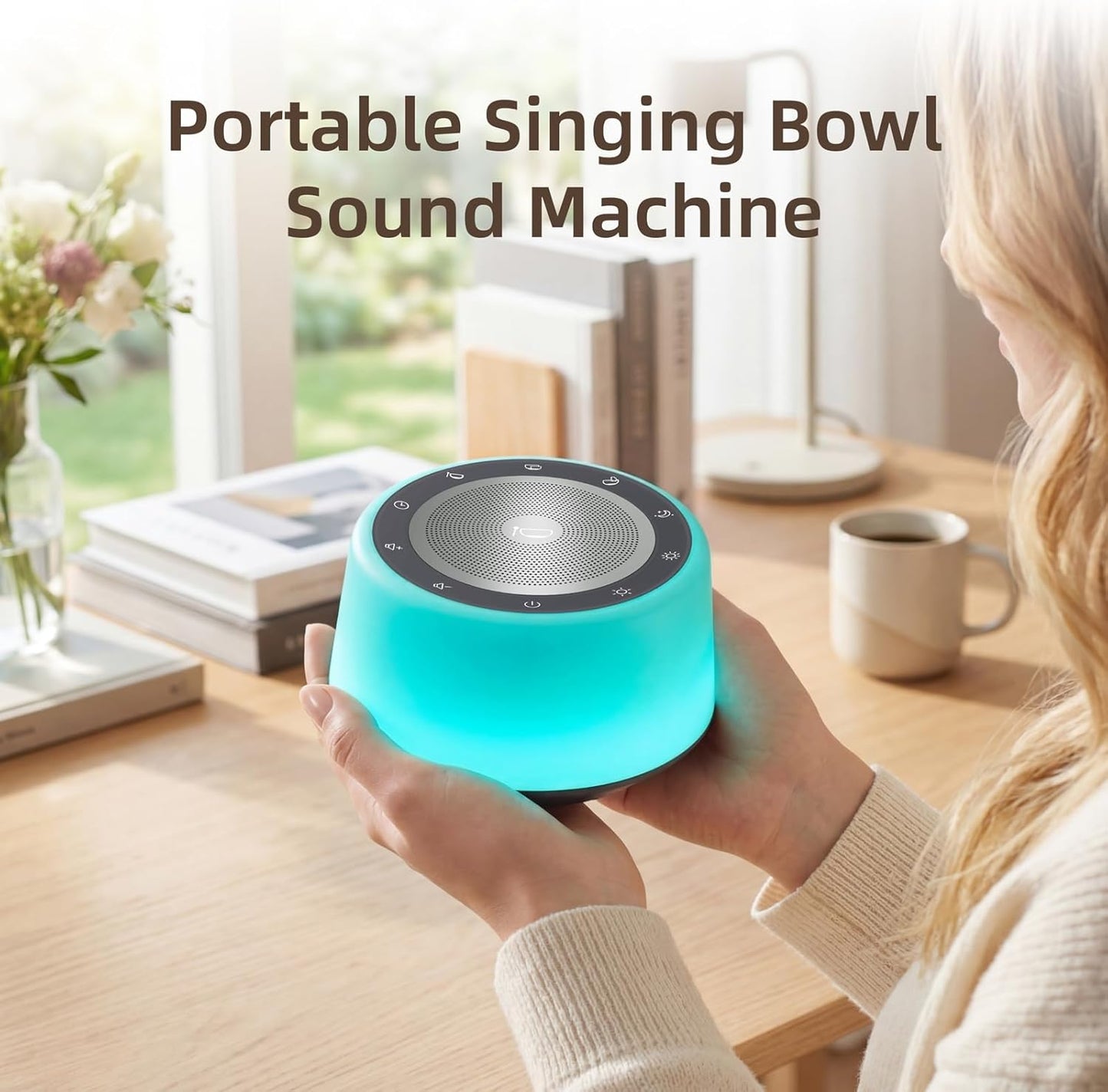 Kipcush Automatic Tibetan Singing Bowl Sound Machine – 11 Healing Tones, Touch Control Night Light, Smart Timer & Memory, Plug-in Sound Therapy Device for Yoga, Meditation, Sleep & Stress Relief