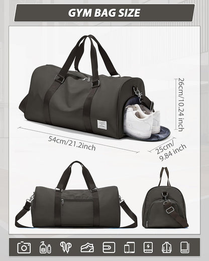 Gym Bag Womens Mens with Shoes Compartment and Wet Pocket Travel Duffel Bag for Women for Plane Sport Gym Tote Bags Swimming Yoga Waterproof Weekend Overnight Carry on Bag Hospital Holdalls - Colors B