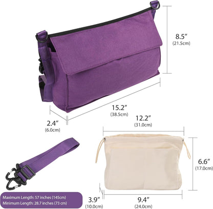 LUEXBOX Yoga Mat Bag with Liner Partition Storage Pockets, Oxford Cloth Yoga Pat Carrier with Large Zipper Pocket, Adjustable Shoulder Strap Yoga Rug Carrying Bag for Women