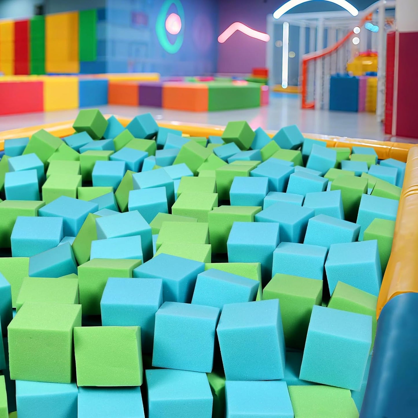24PCS Foam Cubes 5"x5"x5"- Foam Pit Blocks Set, Soft Stacking Blocks for Indoor Games,Trampolines, Gymnastics, Parkour & Action Sport (6 Colors)